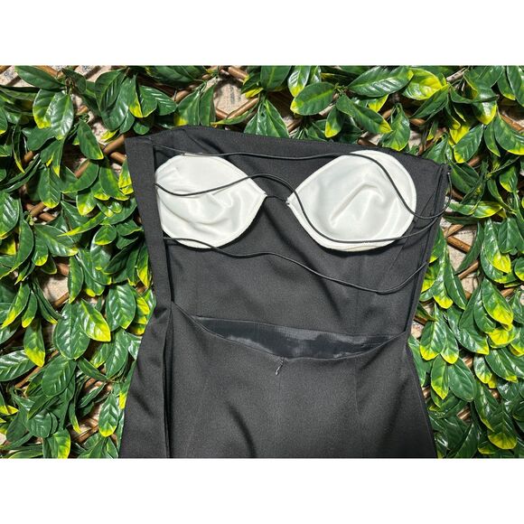 LAUNDRY Formal Strapless Open Back Satin Maxi Gown Size 8 - Picture 3 of 8